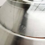 Suspended globe lamp in aluminium and glass in German Space style from the 1960s mid-century by Doria.