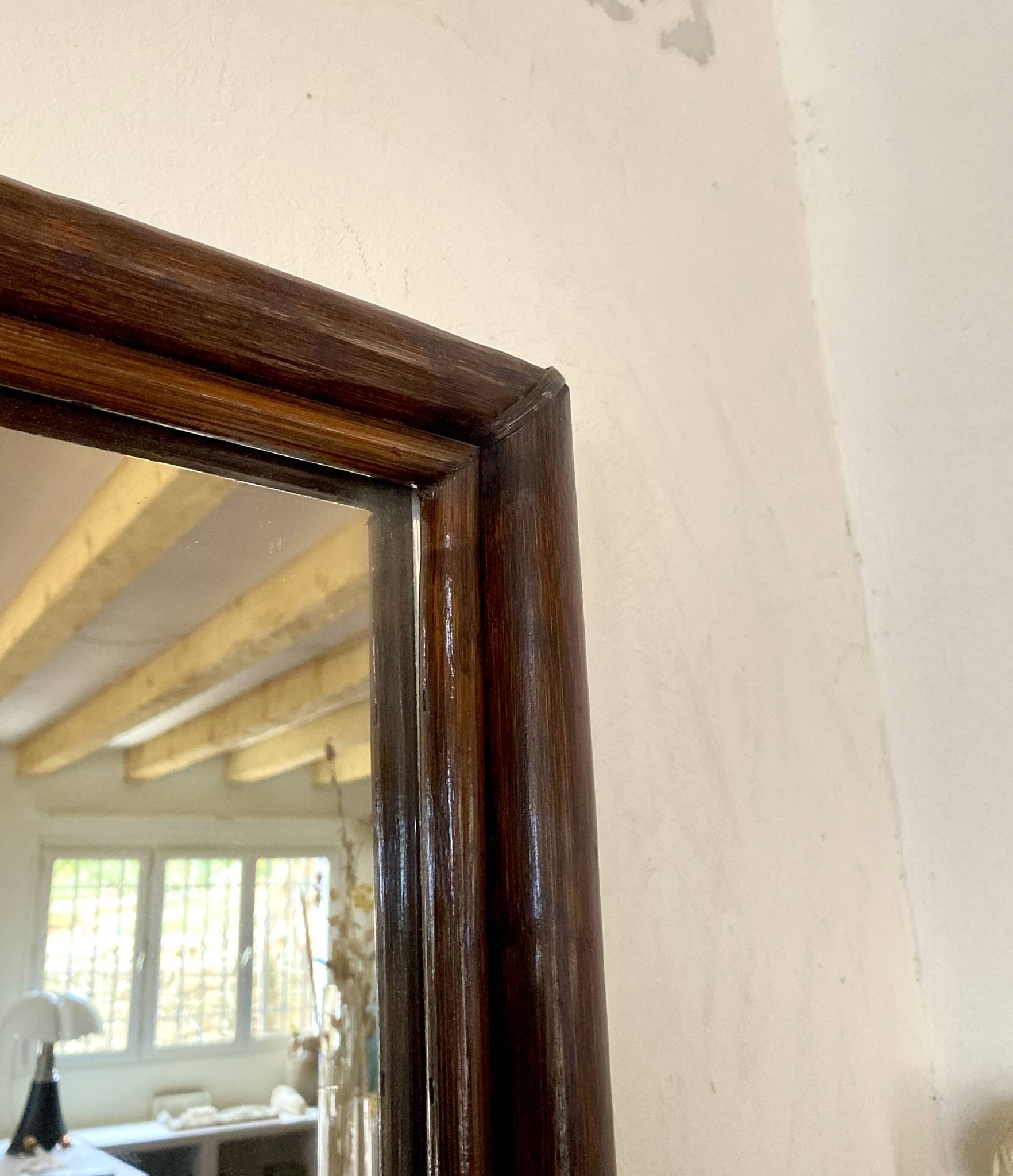 Miroir bois 37x60 cm, années 80