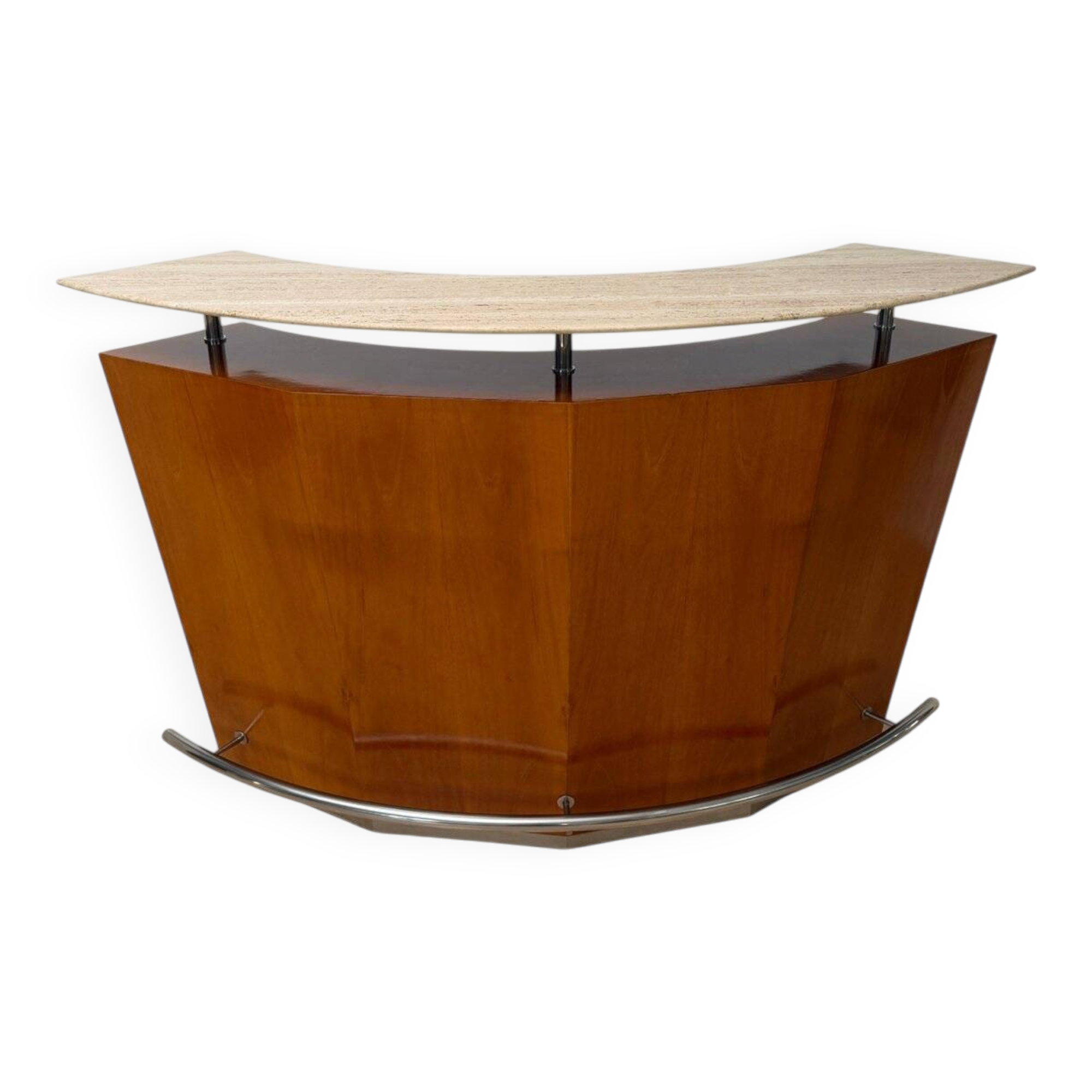 Mid-century bar in teak wood, metal and travertine, Italy, 1970