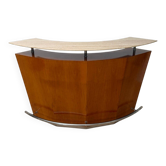 Mid-century bar in teak wood, metal and travertine, Italy, 1970