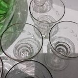 Set of 6 bistro glasses in cut glass