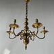 Small golden Dutch chandelier with 6 arms of light