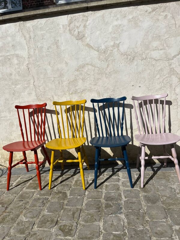Chaise baumann rouge brique