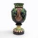 Large 19th century French Majolica Renaissance Palissy Vase with Mistletoe