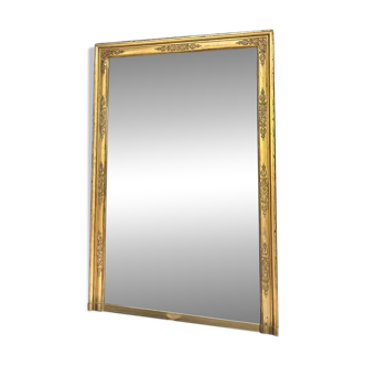 Trumeau miroir ancien de cheminée 188cm feuille d’or
