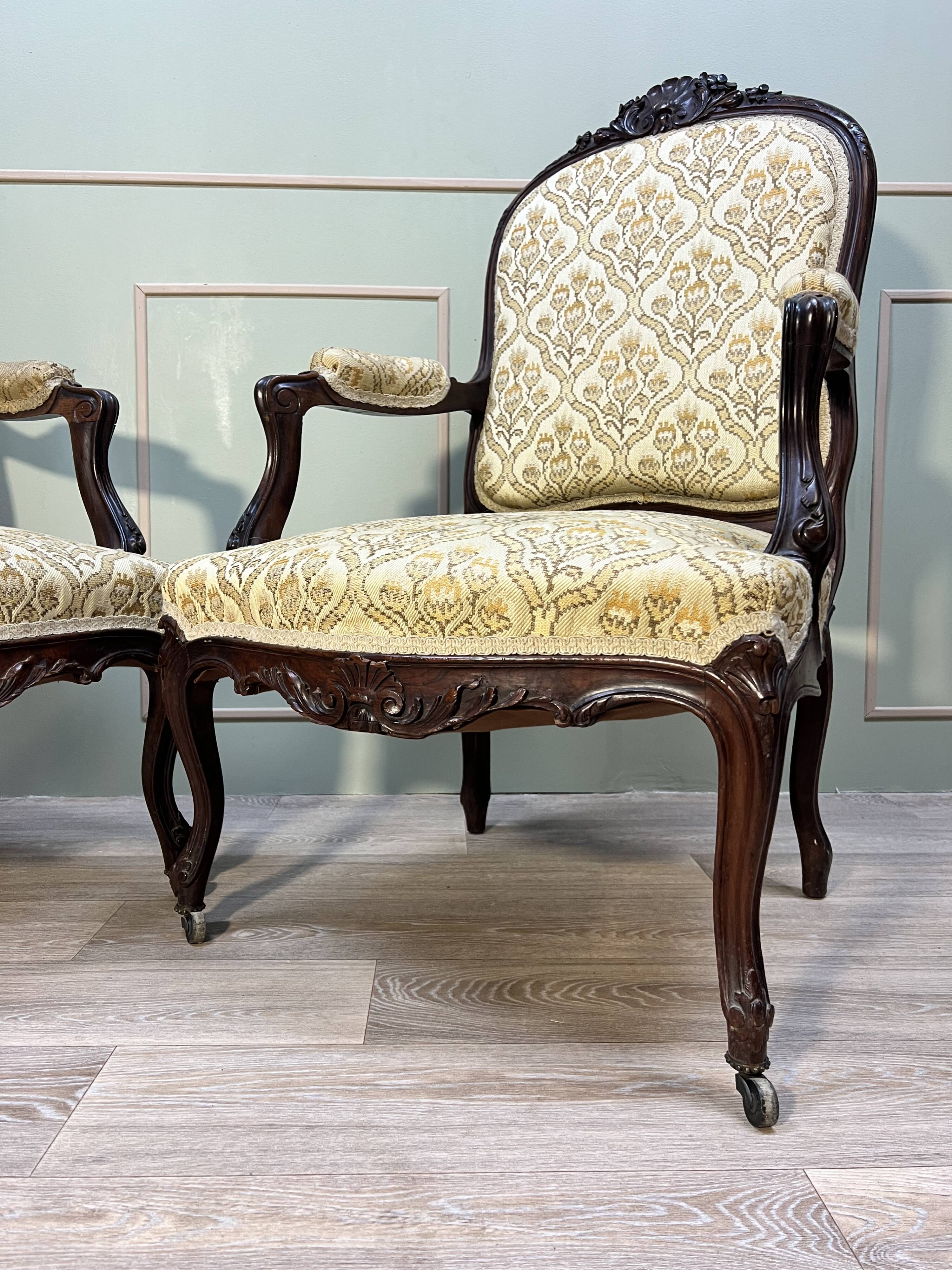 Pair Of Regency Style Flat Back Armchairs 19th Century