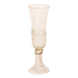 Paire de flûtes à champagne en verre vert - spirales