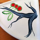 3 Flat Ceramic Bowls, Matte Glazed Terracotta, Vintage 60s