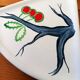 3 Flat Ceramic Bowls, Matte Glazed Terracotta, Vintage 60s