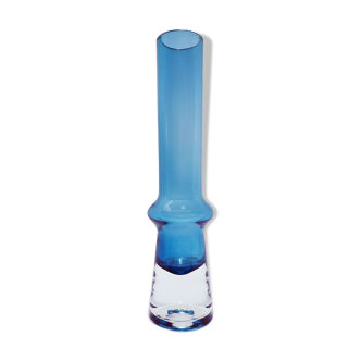 Vase en verre bleu Aseda par Bo Borgstrom
