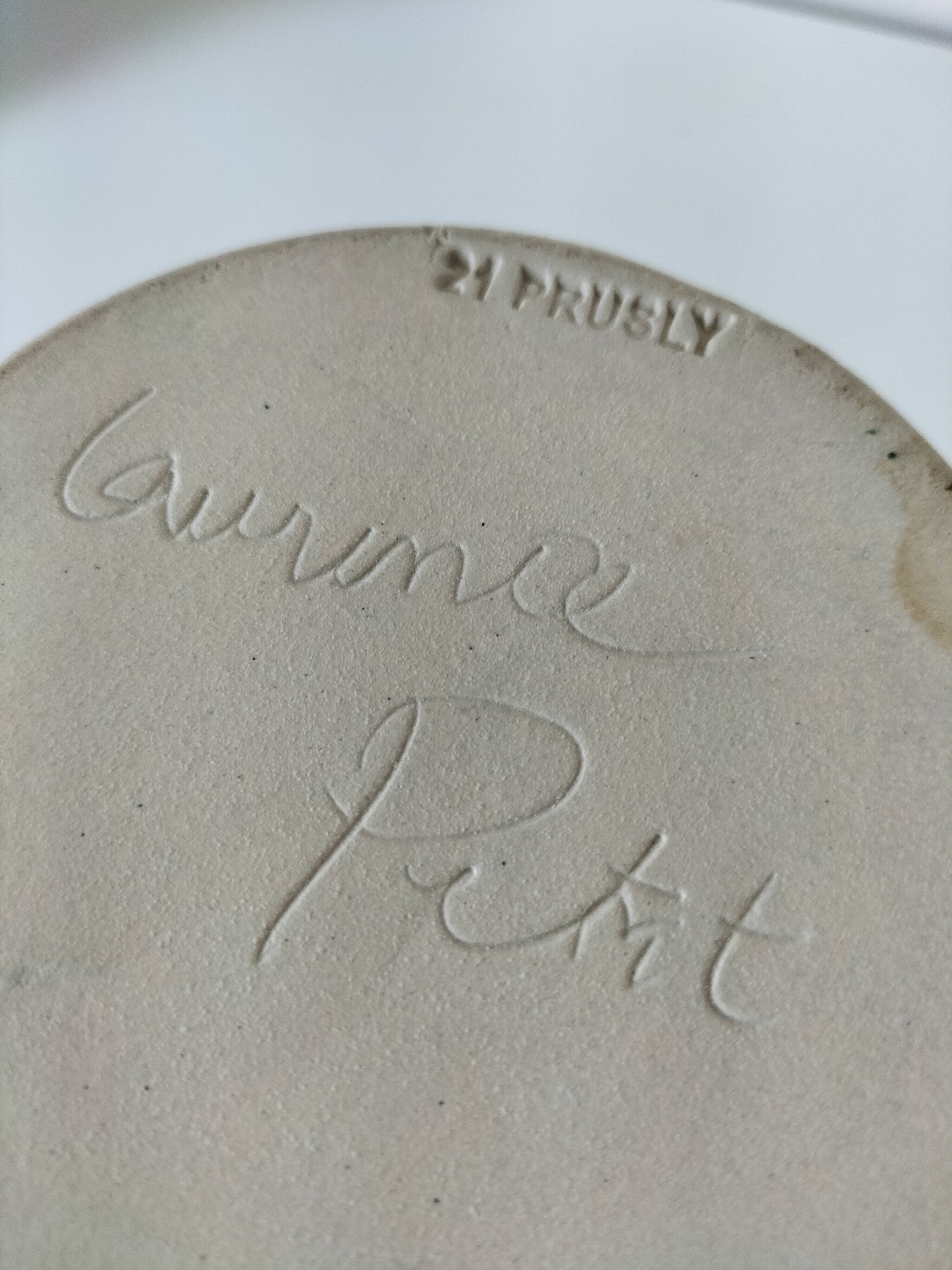 Stoneware pitcher with poppy decoration – Laurence Petit – Atelier de Prusly