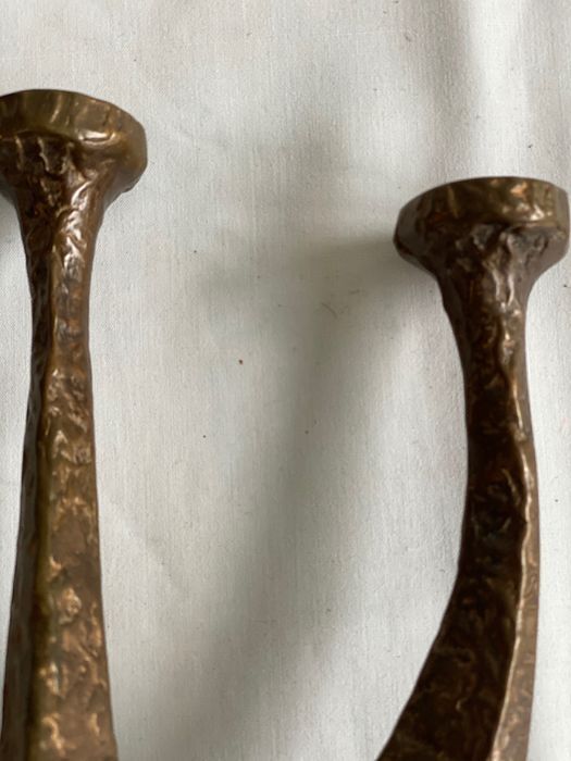 Bougeoir brutaliste danois bronze