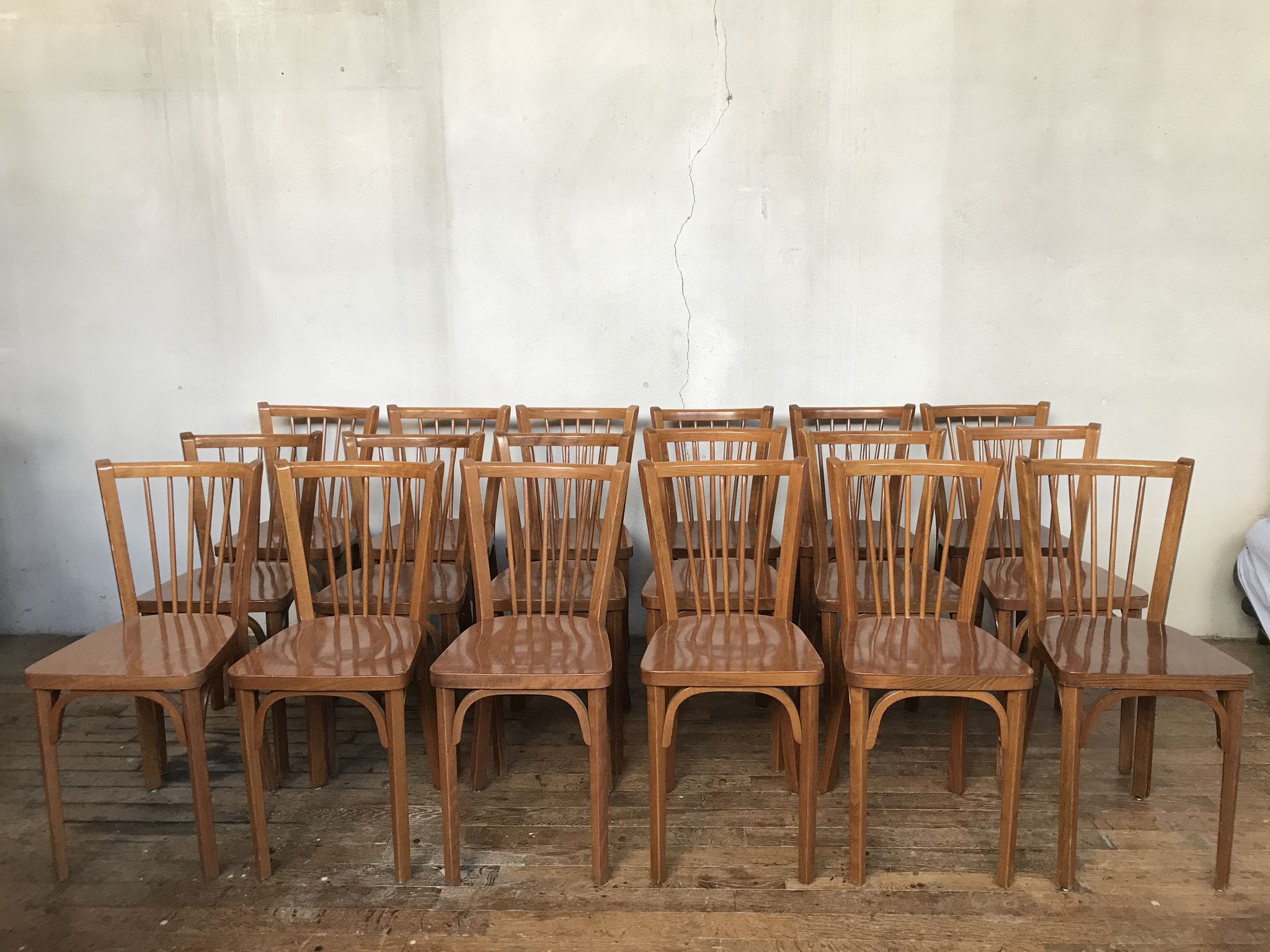 Rare series of 50 chairs Baumann fanett vintage design 1950 1960