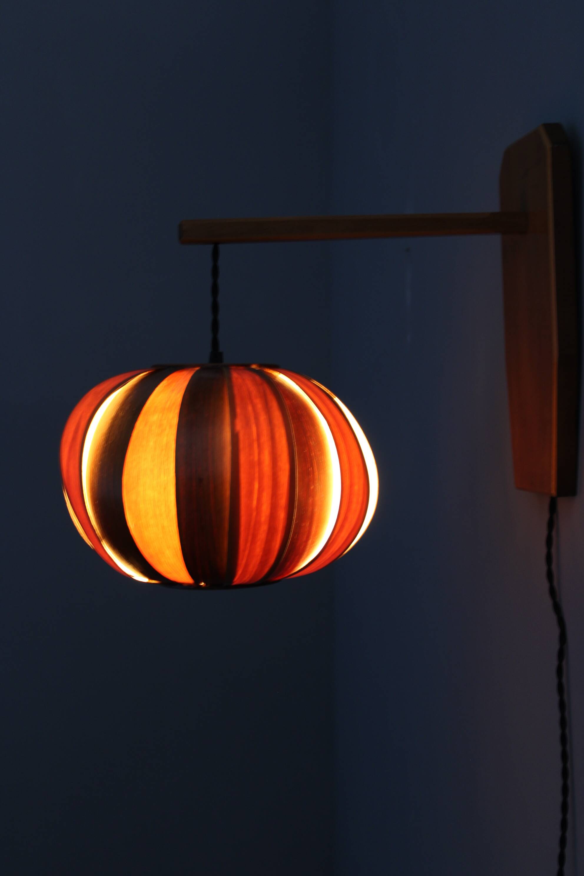 1960s Wooden Wall Lamp, Czechoslovakia