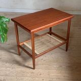 Vintage teak and rope magazine rack coffee table