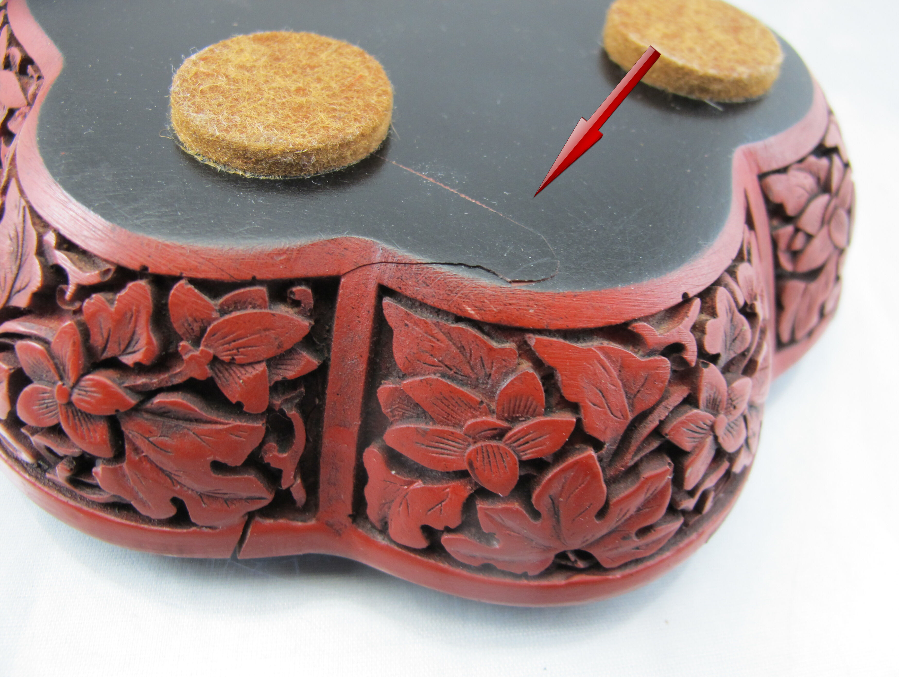 Old Chinese box in red lacquer Beijing China Asia