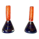Vintage art glass candle holders, set of 2