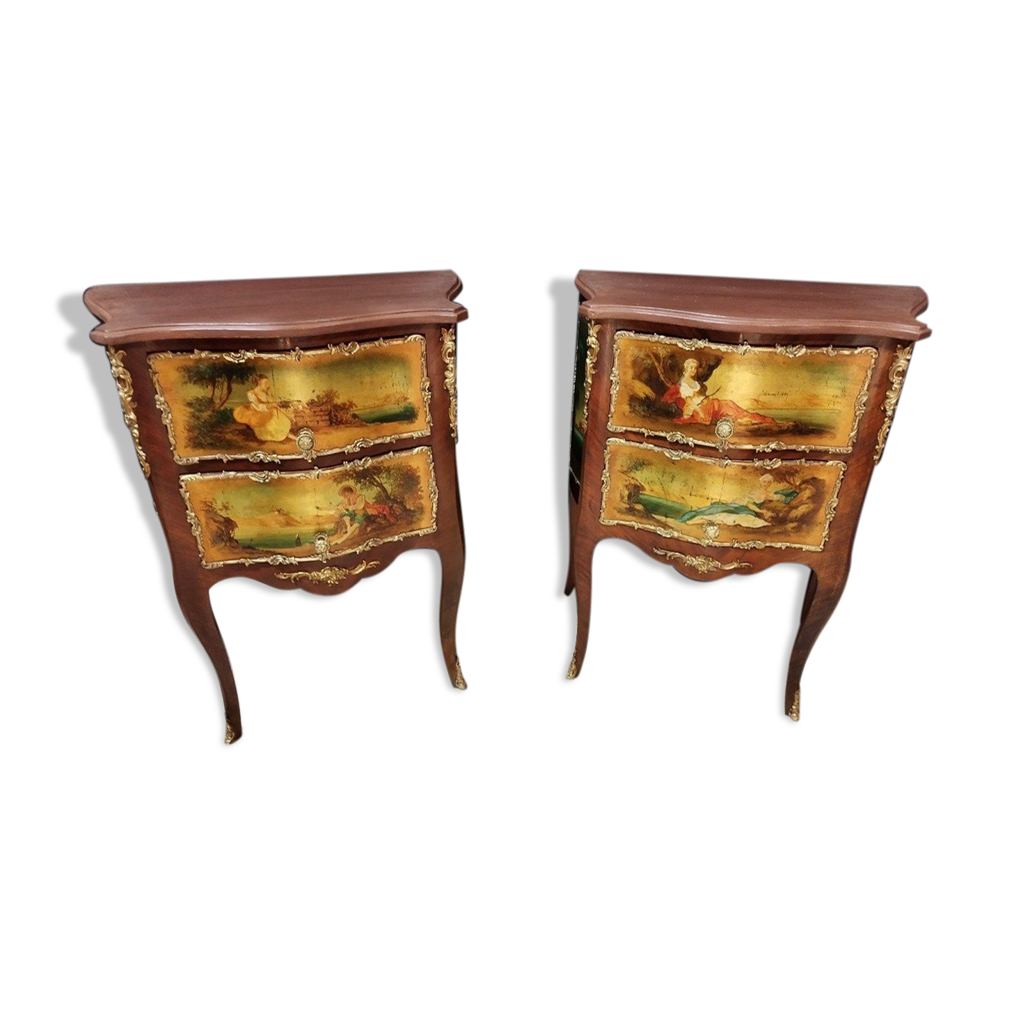 Pair of painted wooden chests of drawers