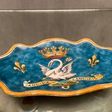 Cup decorated with swan crown fleur-de-lys earthenware by Blois Bruneau Balon