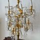 Pair of lamps in gilded bronze and crystal