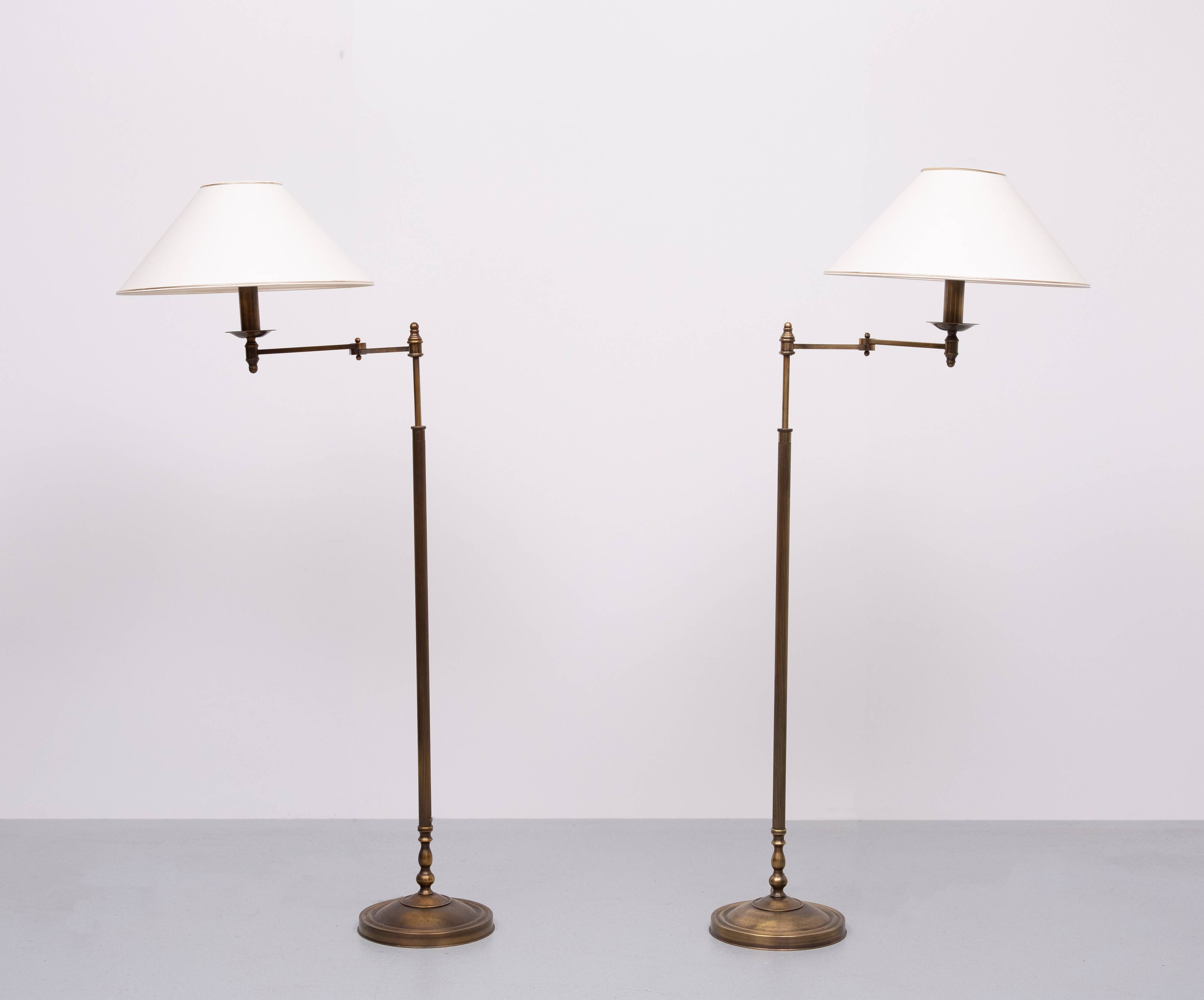 Pair of classic swing arm floor lamps from the 1980s, Germany