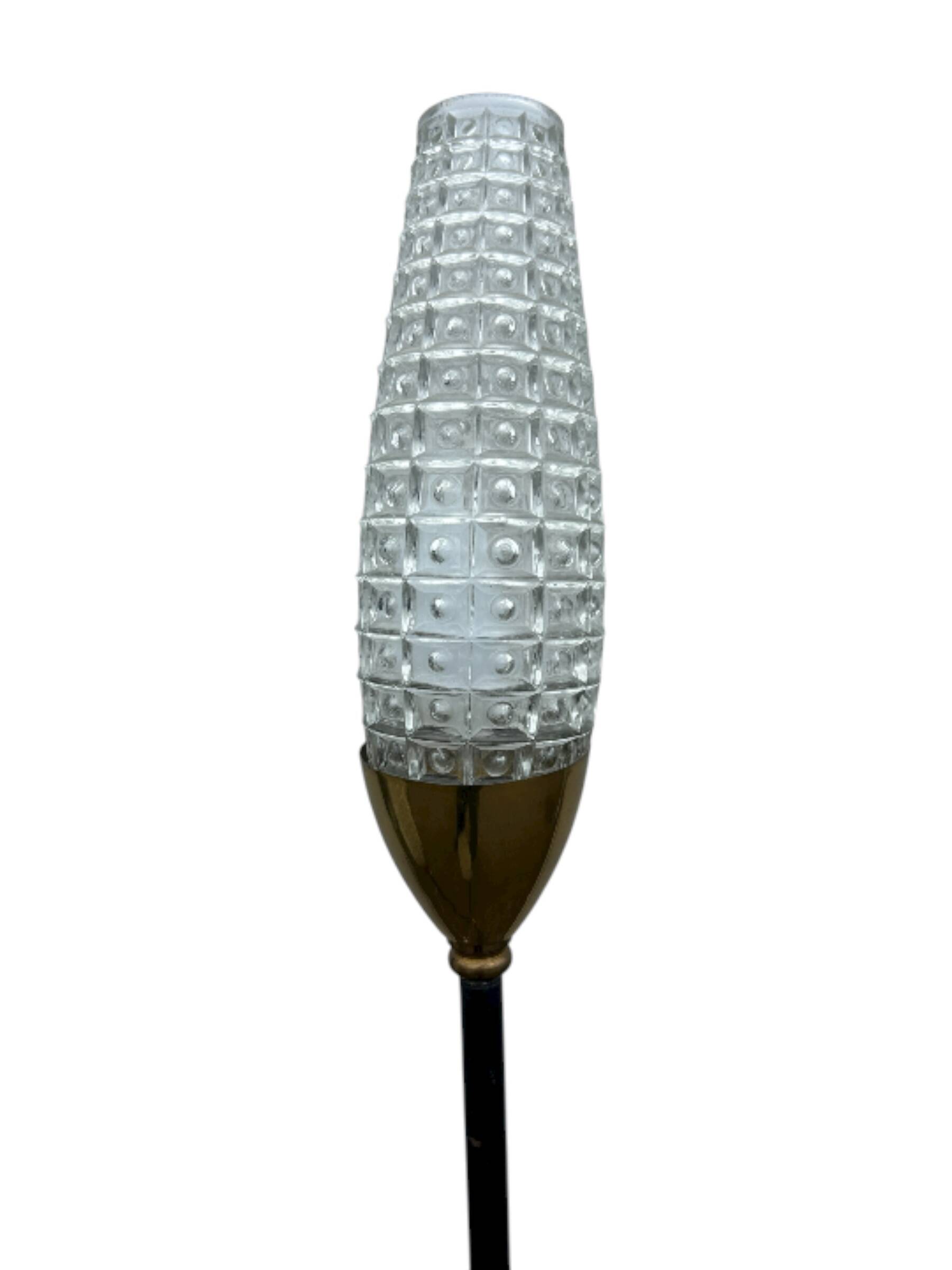 Lampadaire métal et corde années 1950