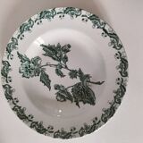 Plate by A. Lebacqz & M. Bouchart, green floral decoration, Richelieu model