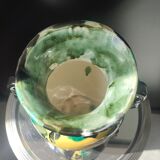 Art Deco vase in ceramic with flame glazes