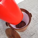 Vintage Scandinavian teak ice bucket 1960s