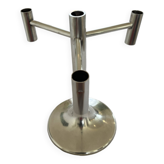 silver metal candle holder