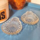 Vintage Portieux crystal scallop bowls from the 70s