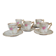 Series of five E. Bourgeois Paris porcelain coffee cups large deposit 1900