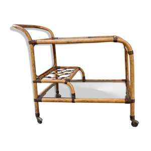 bar en rotin à roulette