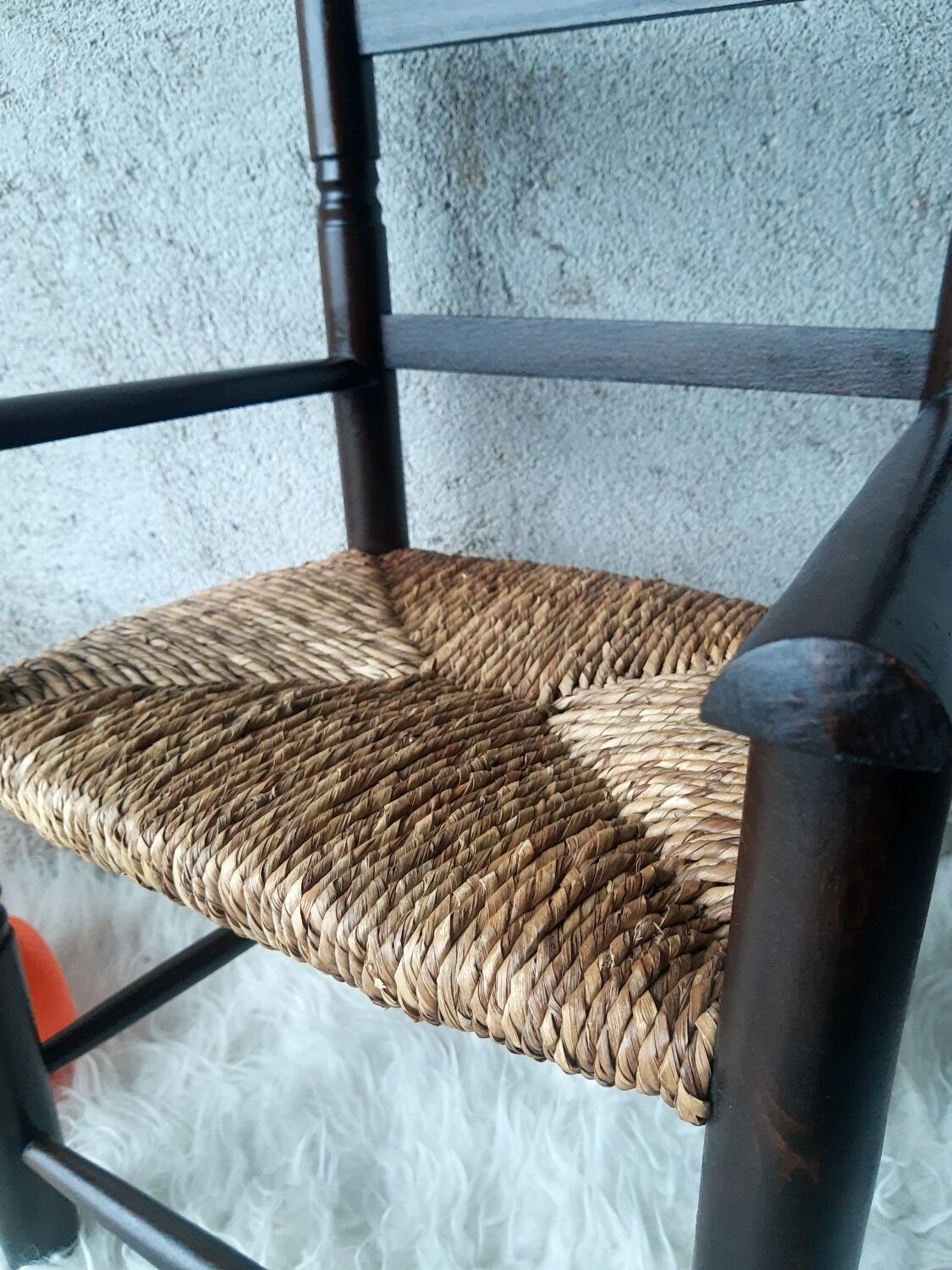 Antique armchair mulched vintage child