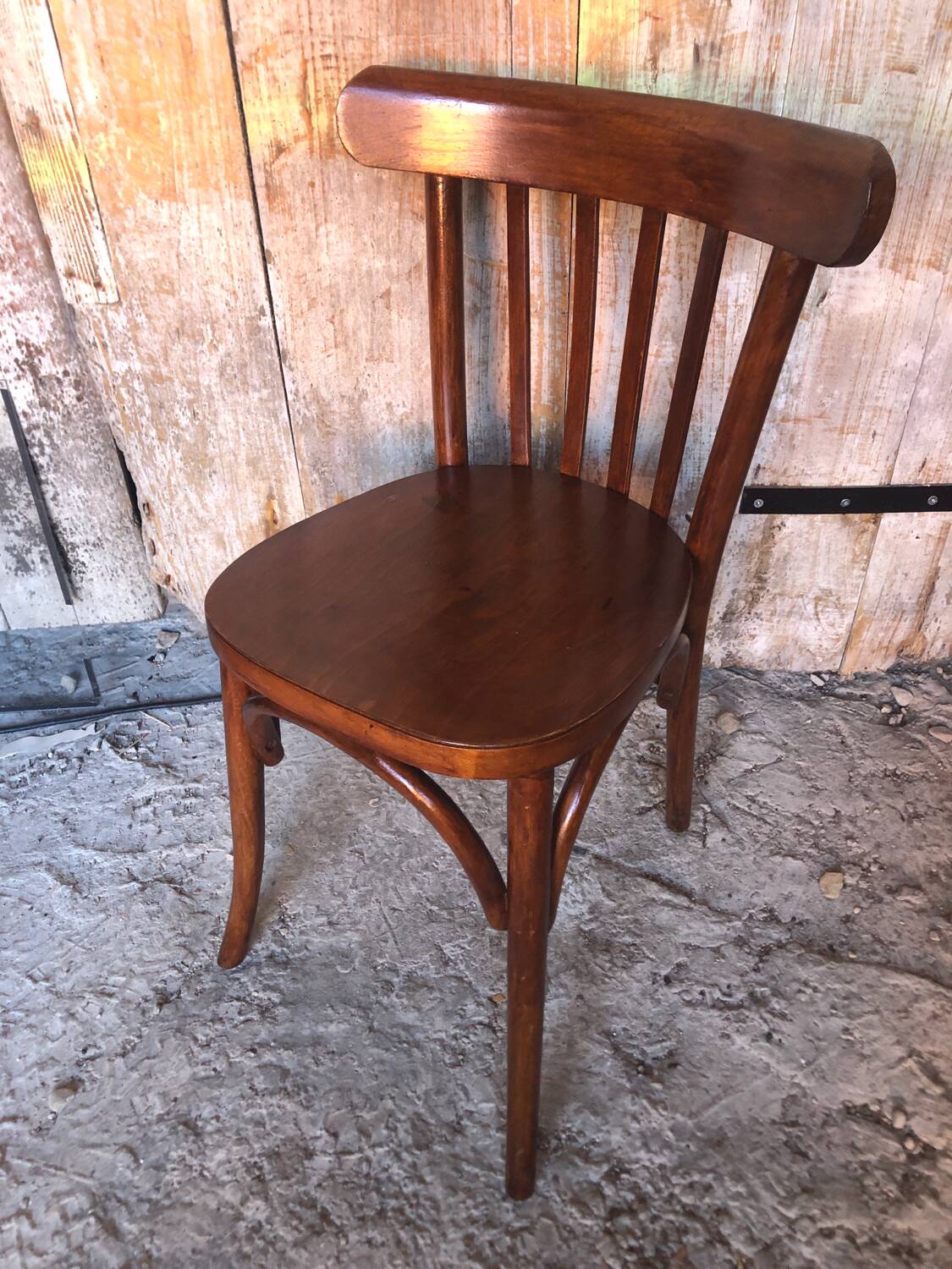 Old baumann style bistro chair dark wood