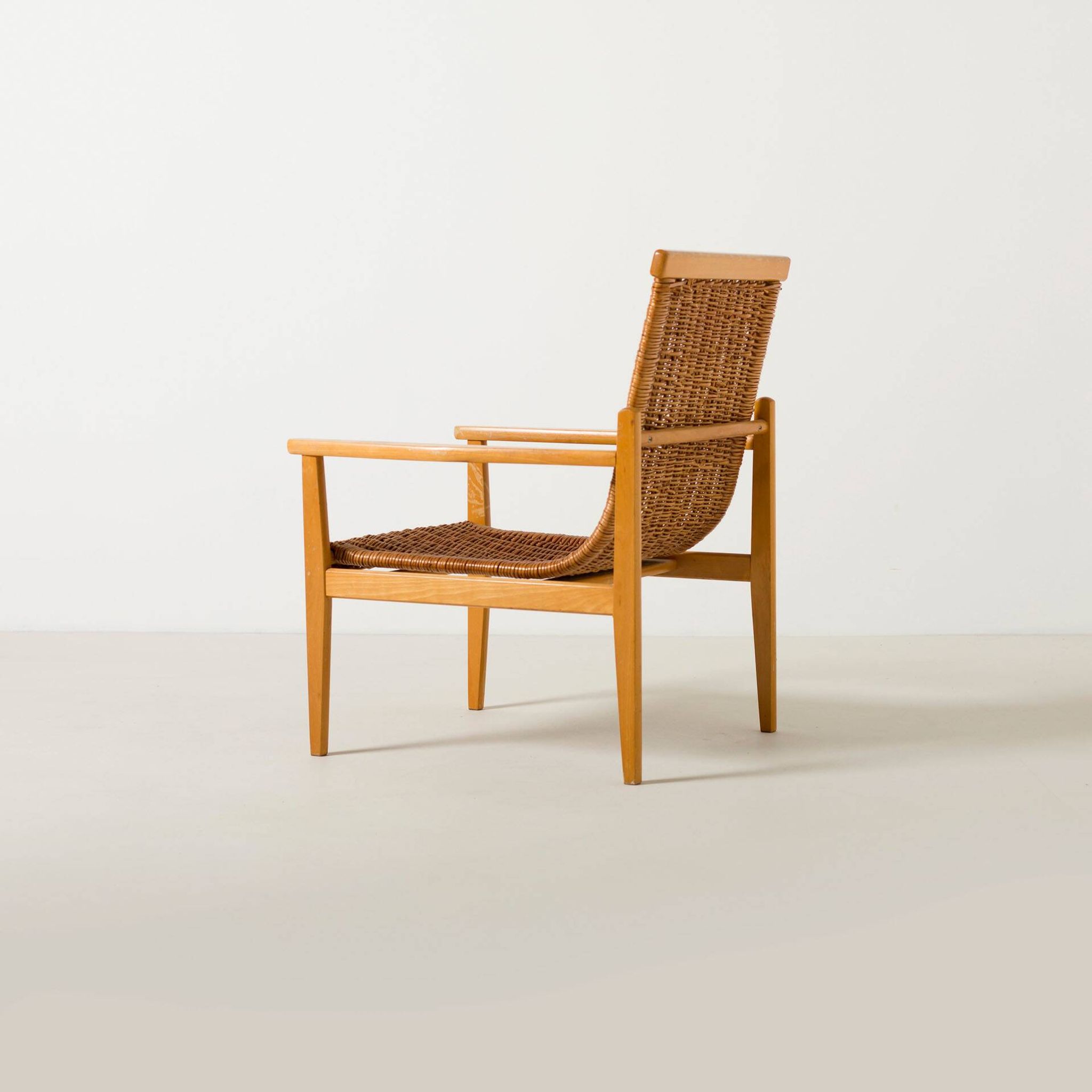 Pair of wicker lounge chairs from uluv, czechoslovakia, 1960s