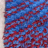 Tapis Marocain Boucherouite bleu - 89 x 337 cm