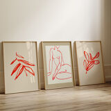 Set of 3 giclee prints, 50x70