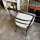 Napoleon III chair in blackened wood and beige fabric