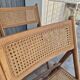 Serie de 4 chaises pliantes vintage italienne en cannage 1970s