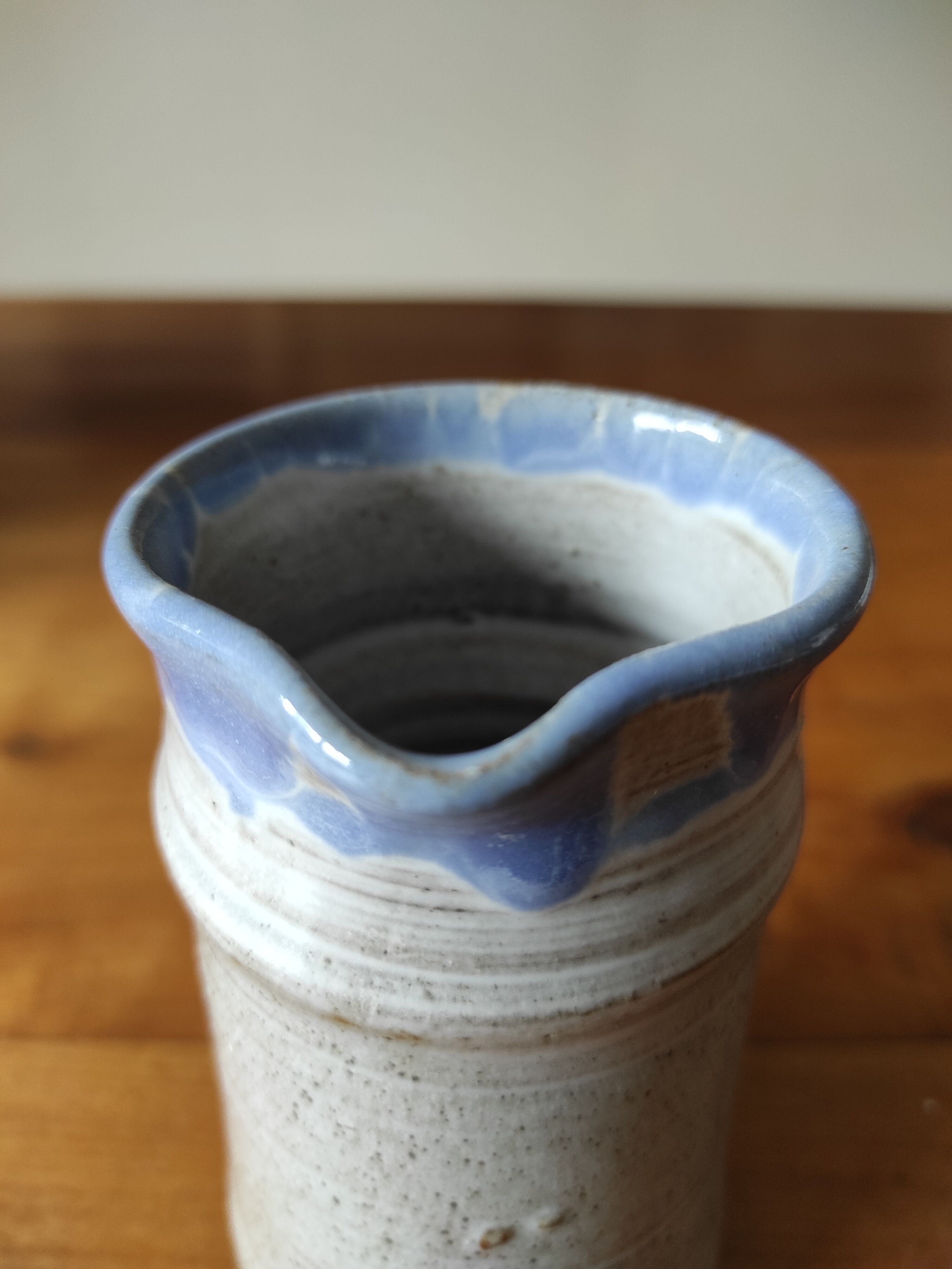 Blue grey ceramic milk jug