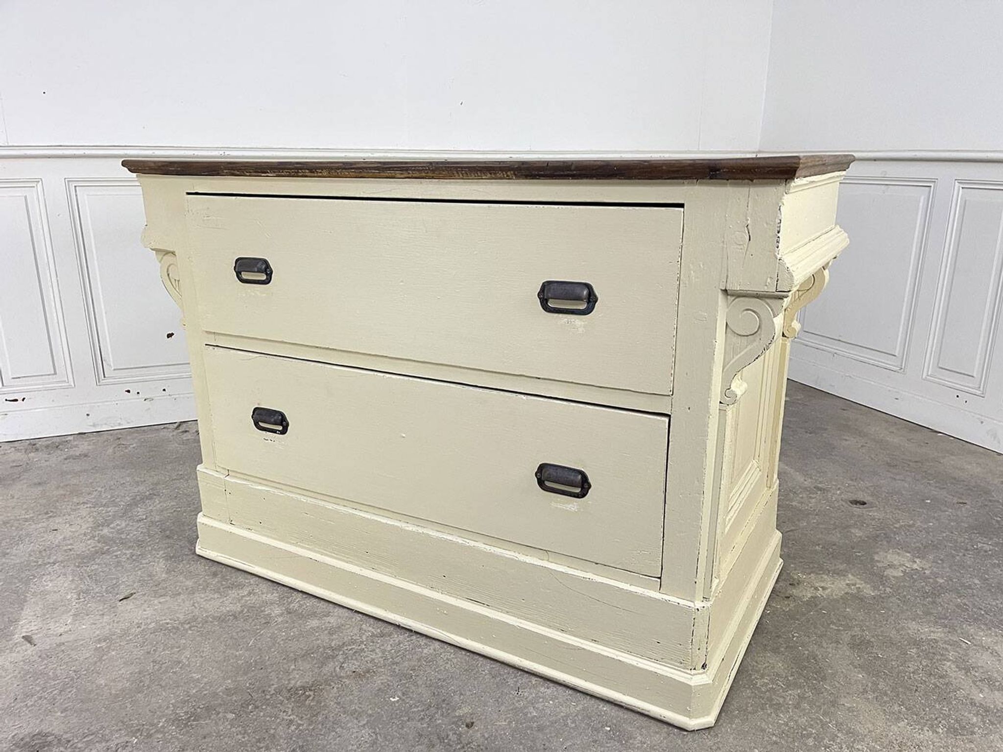 1900s solid oak counter