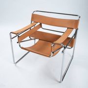 Wassily chair by Marcel Breuer, in brown leather, Italy, 1980s