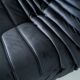 Togo set of chair and pouf in black shiny velvet