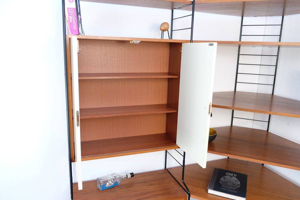 WHB teak shelving system, 1960s–70s retro vintage style.