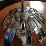 Chandelier with metal leaves and tassels