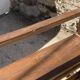 Solid oak farmhouse bench 140cm for rustic farmhouse table 1950