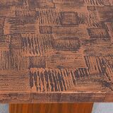 coffee table in copper and teak by heinz lilienthal, 1970s