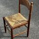 Set of 3 vintage wooden and straw chairs – 1950s