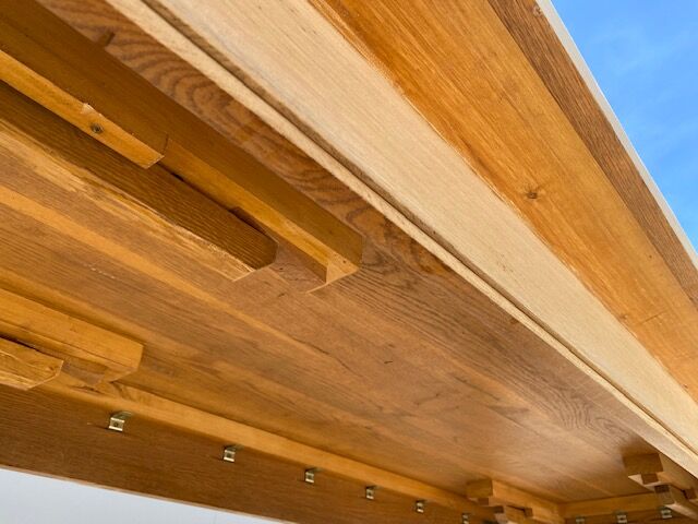 Stripped farmhouse table extensions up to 280 cm